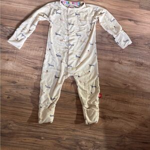 Magnetic Me One-Piece Footed Pajamas with Dachshund Print